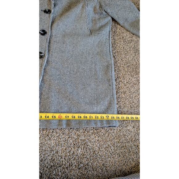 Vintage Gray Houndstooth Blazer Womens XL Raglan Sleeve High Welt Pockets - Picture 16 of 16